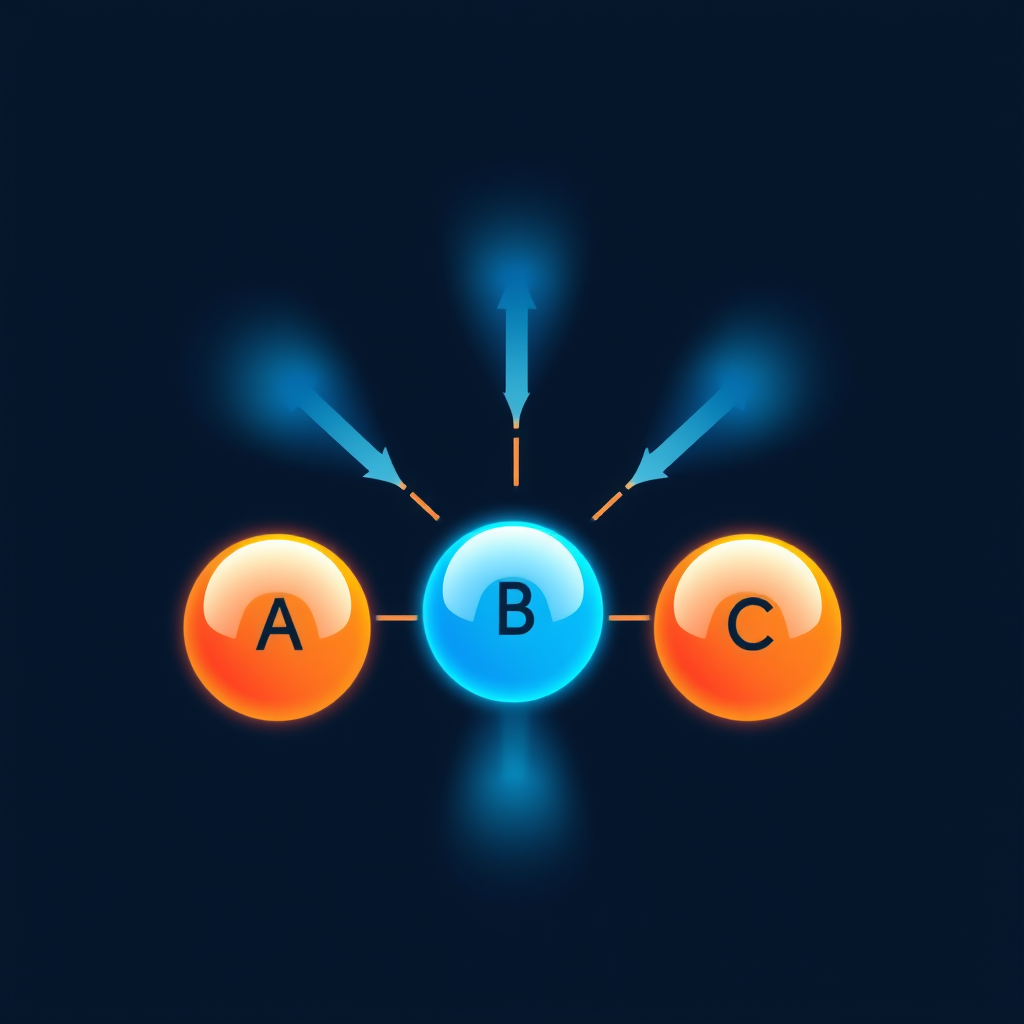Thermal equilibrium diagram showing objects A, B, and C