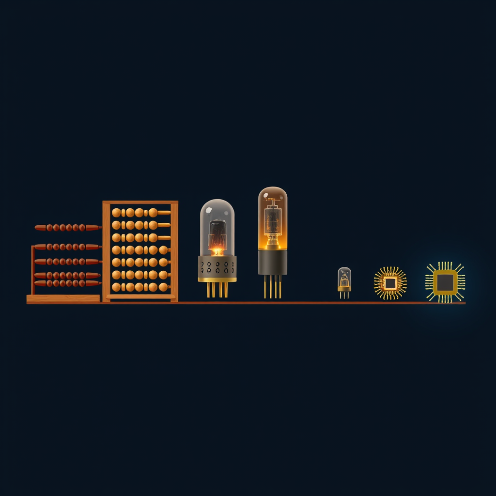 Computing timeline from ENIAC to modern chips