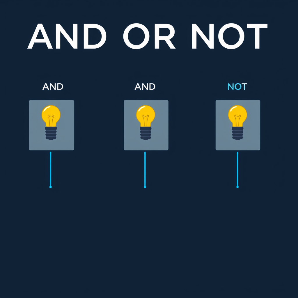 Logic gates illustrated with light bulbs